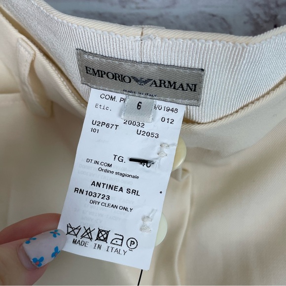 Emporio Armani Cream Flowy Trouser Pant Size 6 - Picture 4 of 8